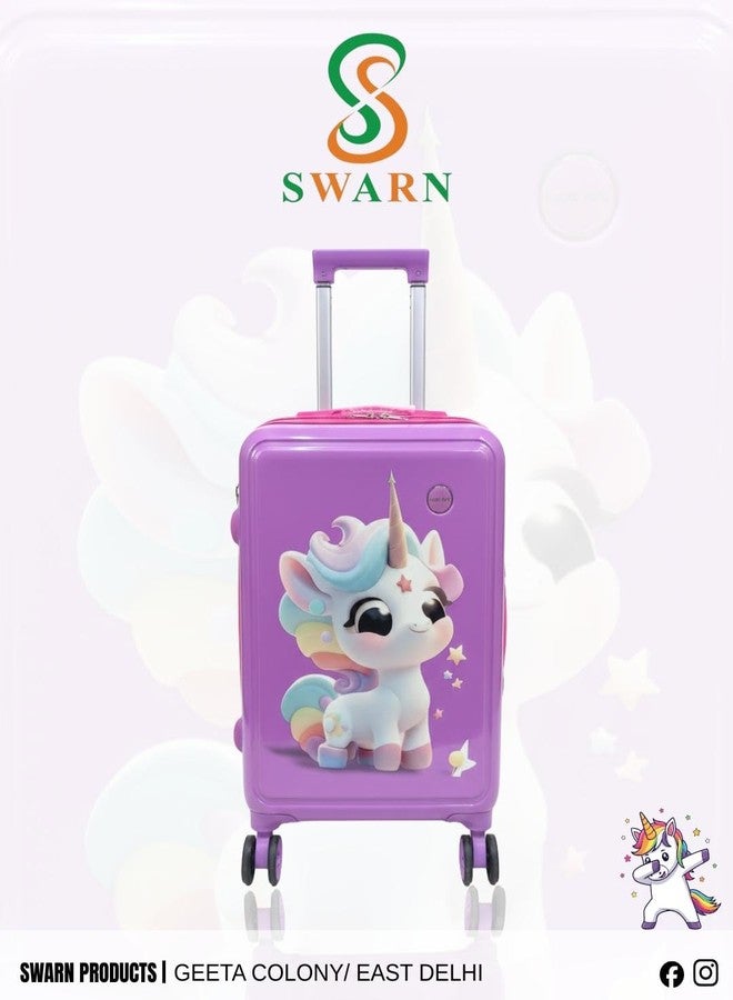 Swarn Products حقيبة سفر للأطفال من سوارن برودكتس ماجيكال دريم يوني مصنوعة من البوليستر خفيف الوزن للغاية (18 بوصة) - Image 4